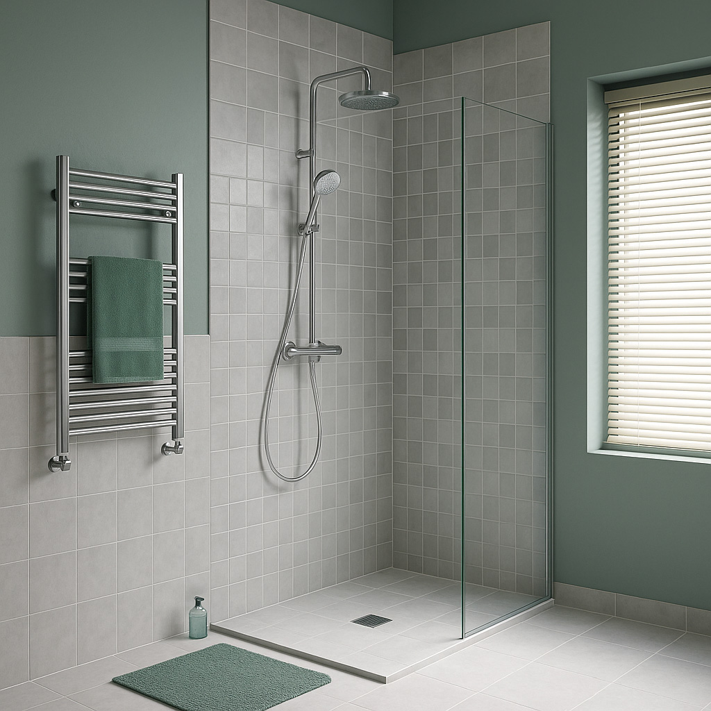 Après: Douche
