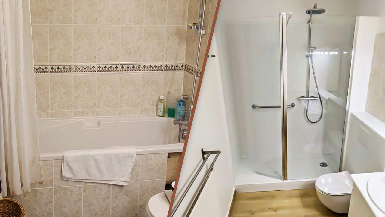 Aménagement salle de bain senior Avant/Après