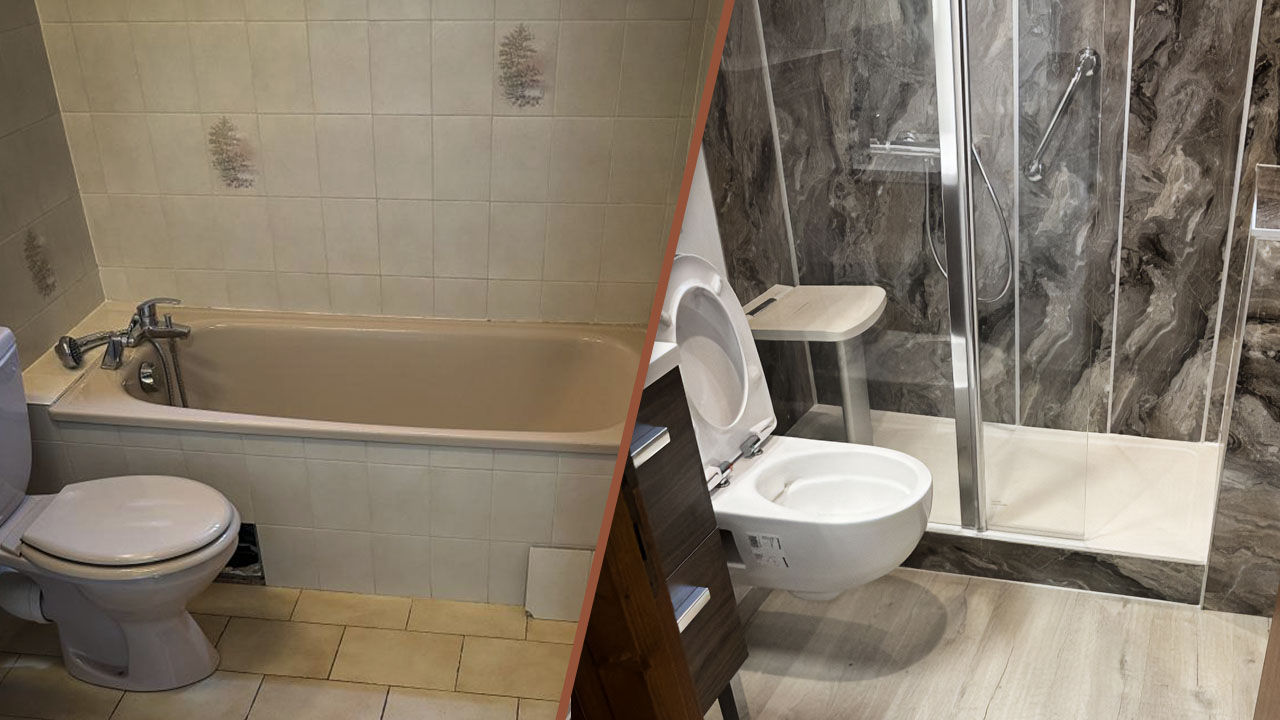 Douche sécurisée Avant/Après